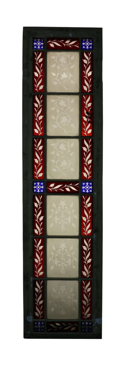 Antique Stained and Etched Glass Window