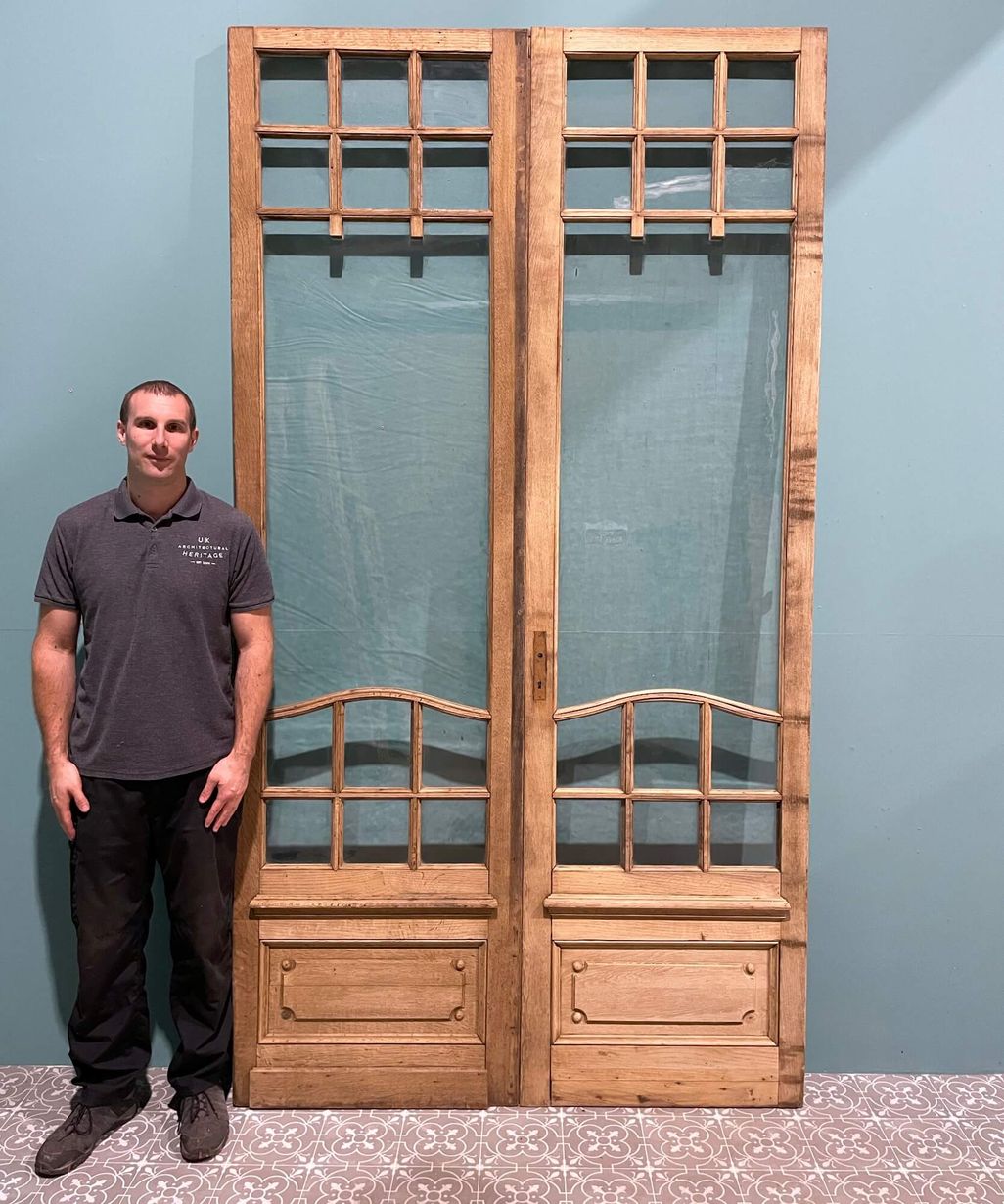 Set of Tall Glazed Reclaimed Oak Double Doors