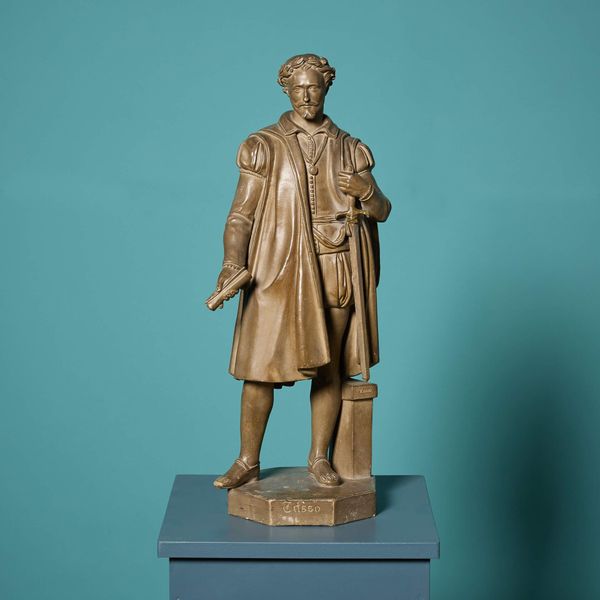 JM Blashfield Antique Terracotta Sculpture of Tasso