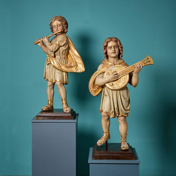 Pair of Large Italian Ecclesiastical Walnut Sculptures