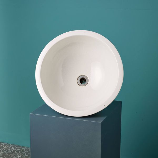 Crazed White Antique Porcelain Bowl Sink