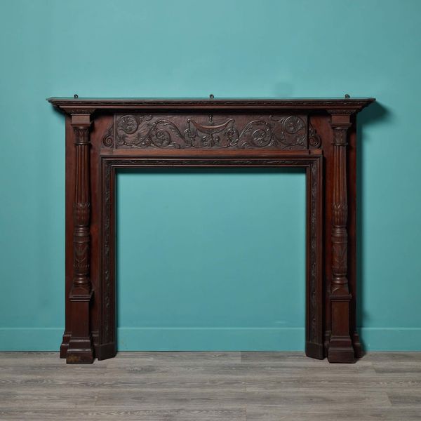 Carved Antique Mahogany Fire Surround