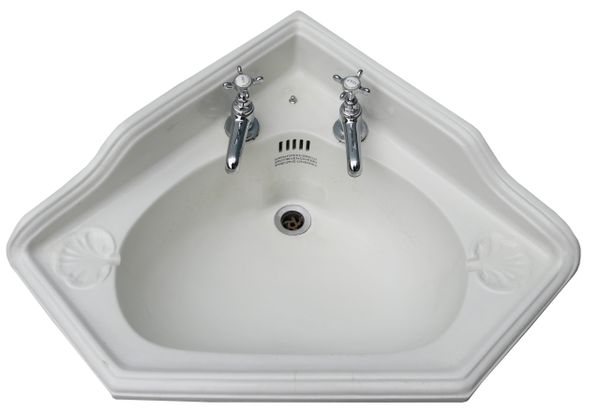 A Reclaimed Edwardian Style Corner Wash Basin and Bracket