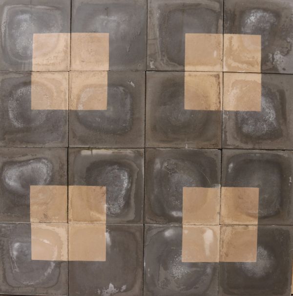 Reclaimed Monochrome Black and Cream Square Pattern Encaustic Tiles 2.2 m2 (23 ft2)