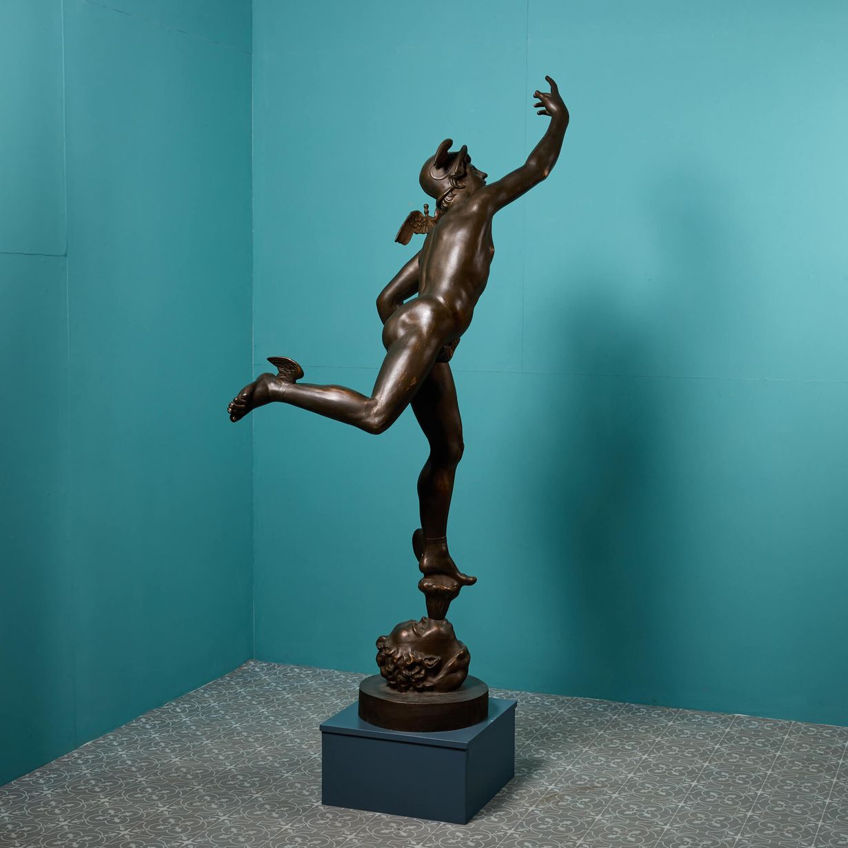 Life-Size 19th Century Statue of Roman God Mercury After Giambologna