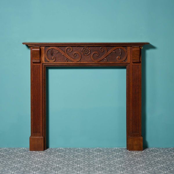 Arts & Crafts Style Carved Oak Fire Surround