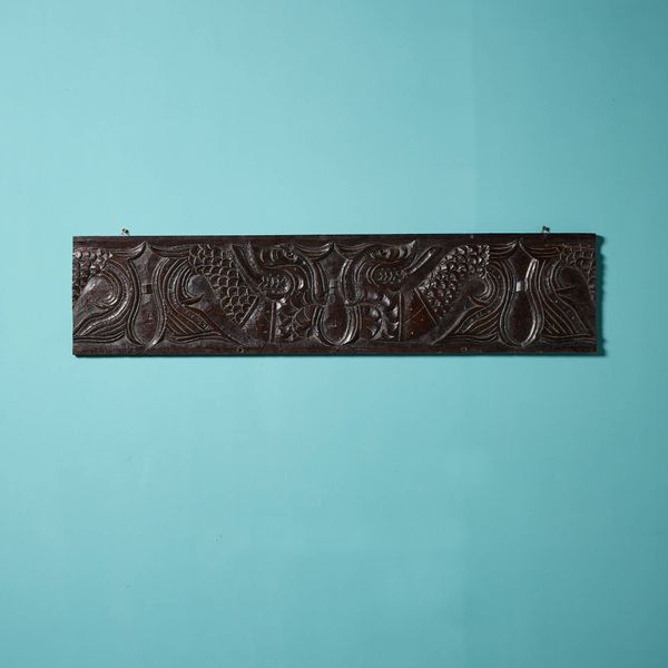 Handcarved 17th Century Oak Wall Hanging Panel