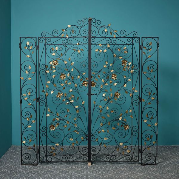 Pair of Antique English Wrought Iron Garden Gates