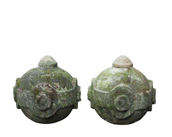 A Pair of Antique Portland Limestone Pier Caps or Finials