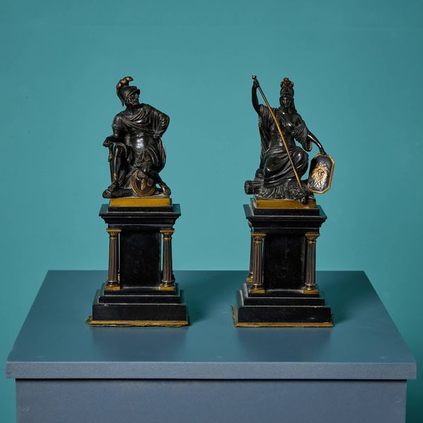 Pair of Bronze Regency Figures on Neoclassical Bases