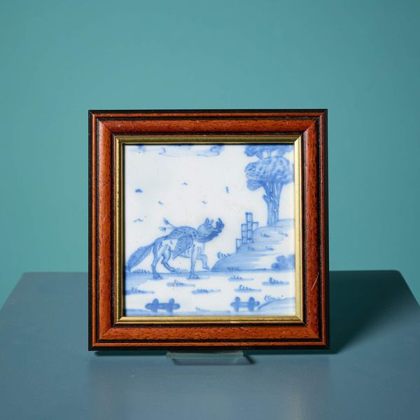 Antique Liverpool Delft & White Fox Tile