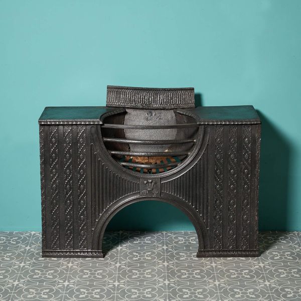 Antique Georgian Hourglass Hob Grate by Carron Iron Co.