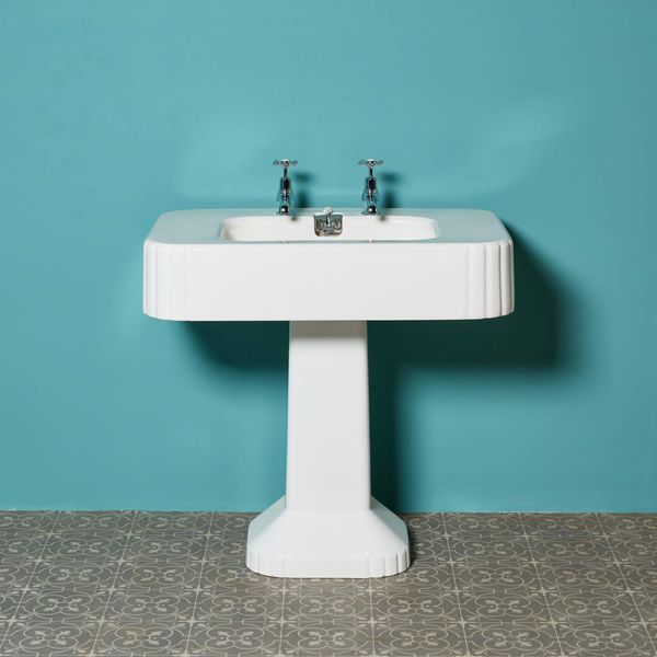 Large Reclaimed 1920s Porcher Pedestal Sink