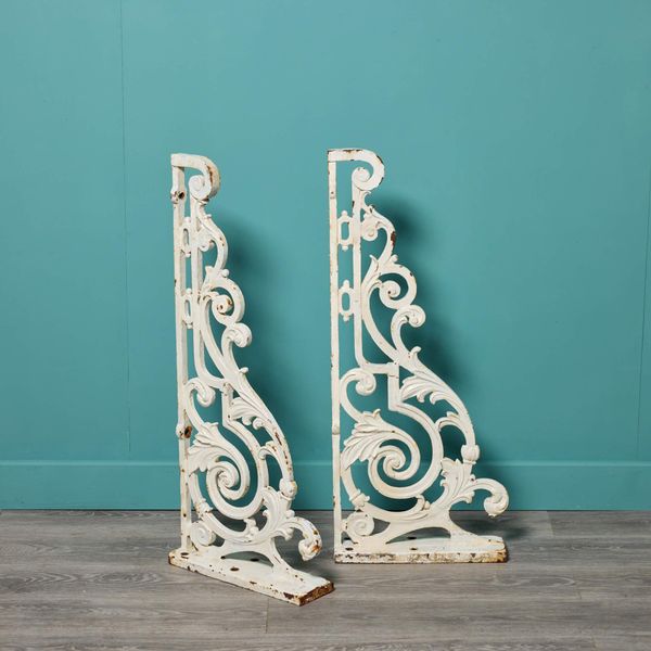 Pair of Antique Victorian Cast Iron Wall Brackets