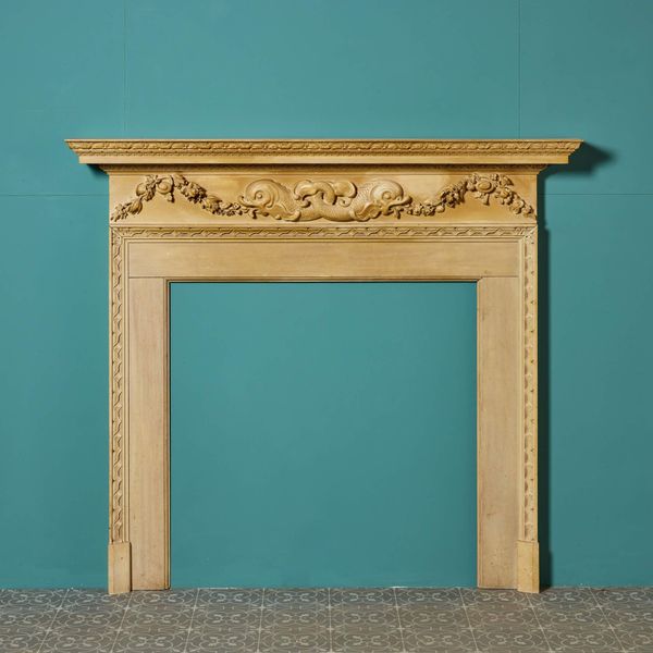 Reclaimed Neoclassical Style Fireplace with Dolphin Frieze