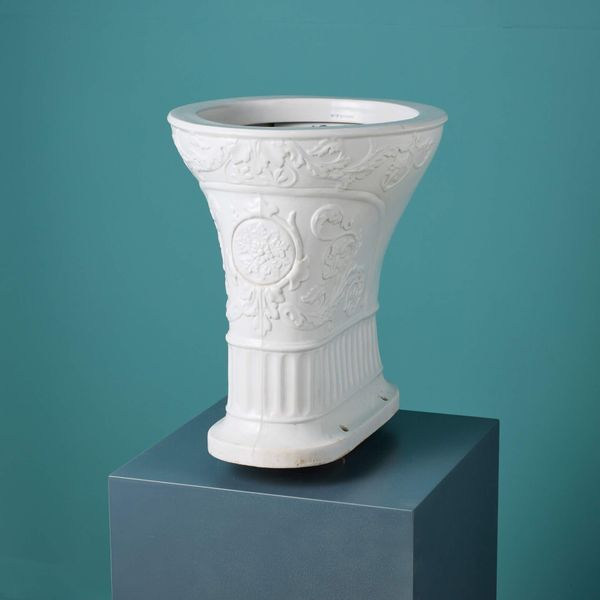 Glazed White Porcelain Embossed Antique ‘Severn’ Toilet