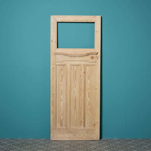Edwardian Style Reclaimed Stripped Pine Door For Glazing