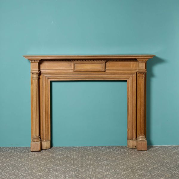 Neoclassical Columned Timber Fireplace