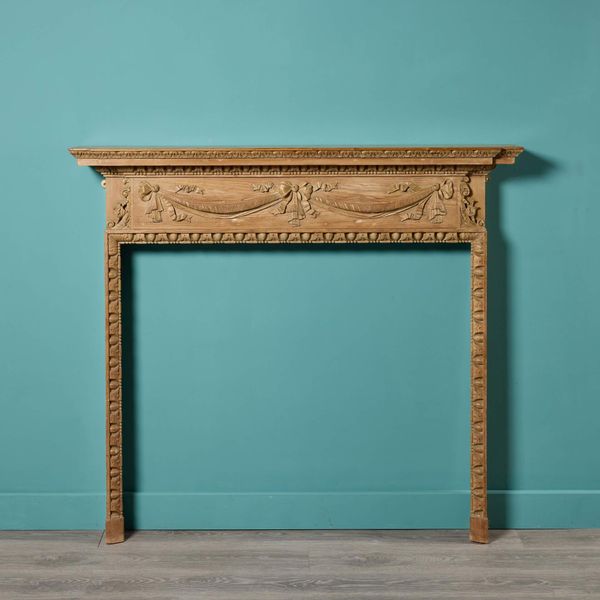 18th Century English Carved Pine Fire Surround