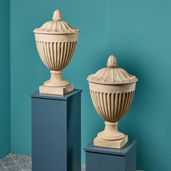 Two George III Coade Stone Urn Finials