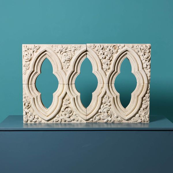 0_30464-1 Reclaimed Decorative Carved Limestone Window