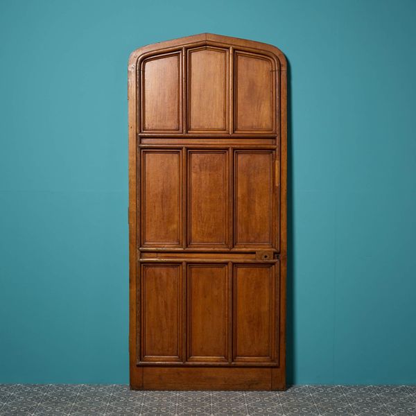 Antique Victorian 9 Panel Arched Oak Door