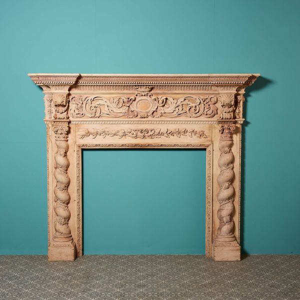 Large George III Carved Wooden Chimneypiece