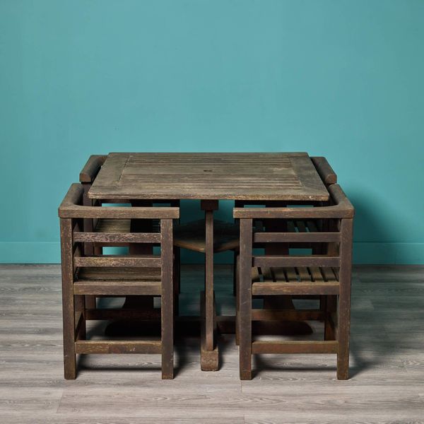 Early 20th Century Compact Garden Table and Chairs