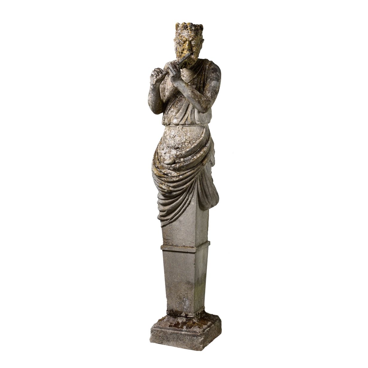 Stone Term Garden Statue of Greek God Pan