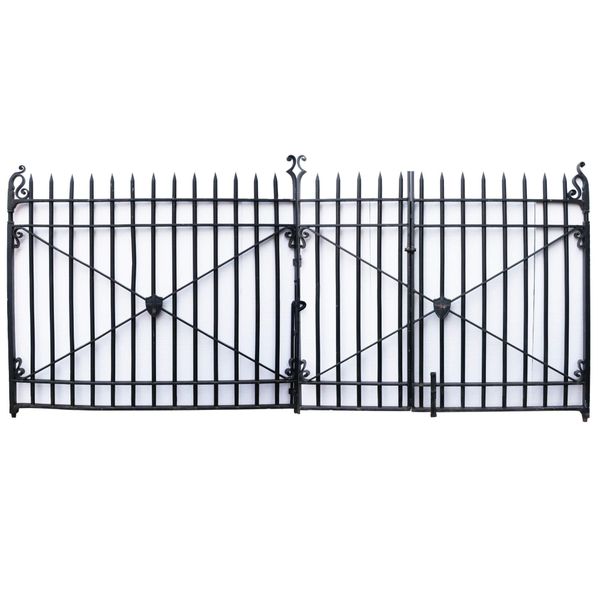 Pair of English Wrought Iron Driveway Gates 427cm (14ft)