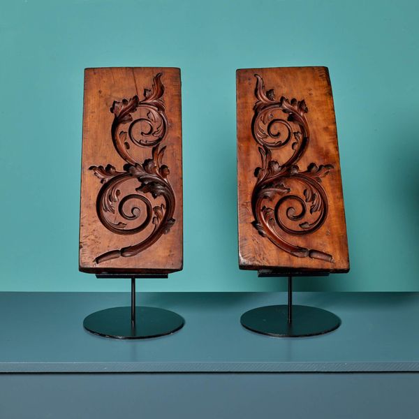 Pair of Antique Carved Wooden Moulds Ex. Tucker Collection