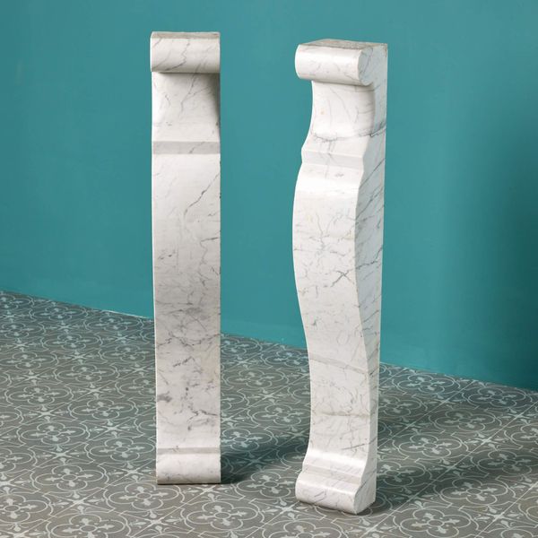 Two Antique Carrara Marble Corbels