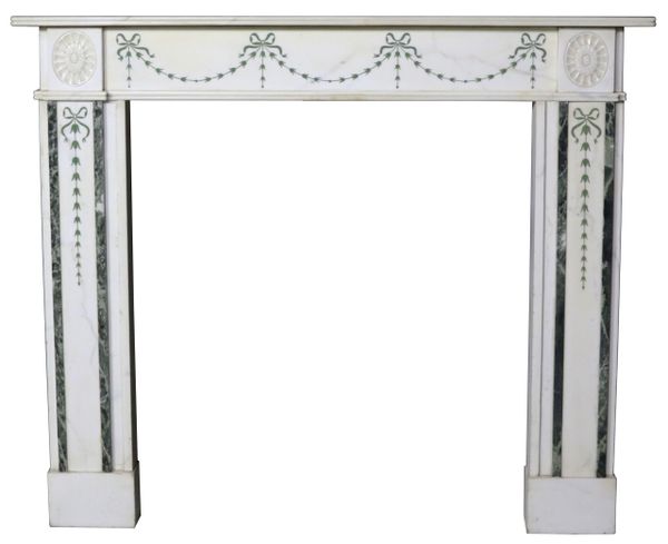 English Georgian Bossi Style Marble Fireplace