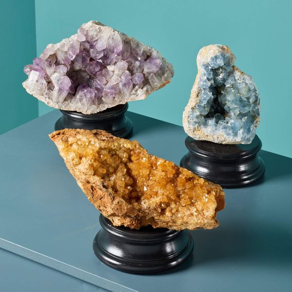 Collection of Amethyst, Celestite & Limonite Quartz Specimens