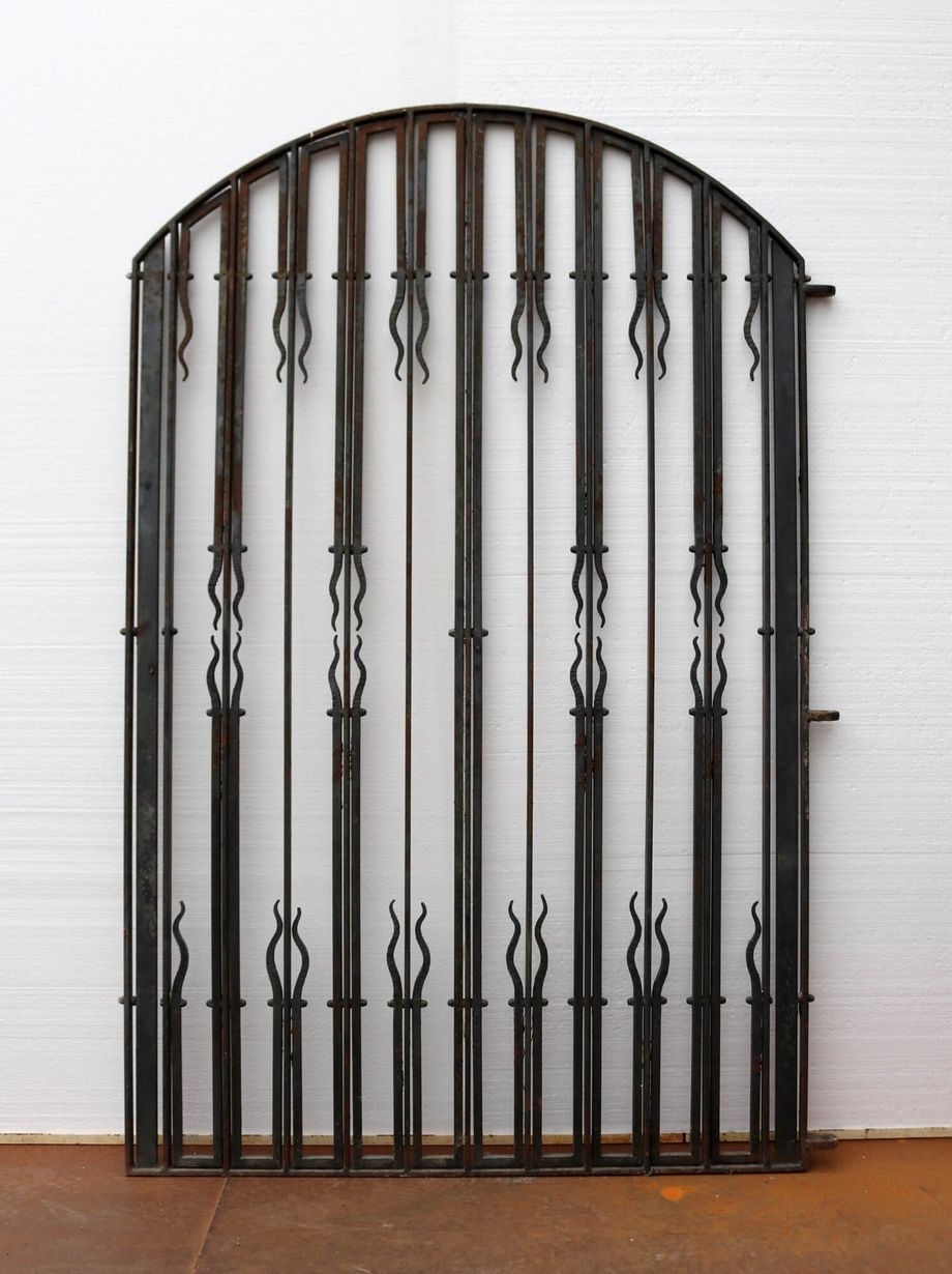 Large Reclaimed Arched Wrought Iron Garden Gate