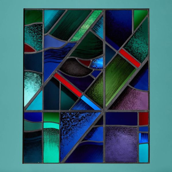 Goddard & Gibbs Modernist Style Stained Glass Panel