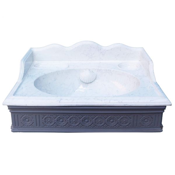 Antique Porcelain Marble Effect Sink with Bracket