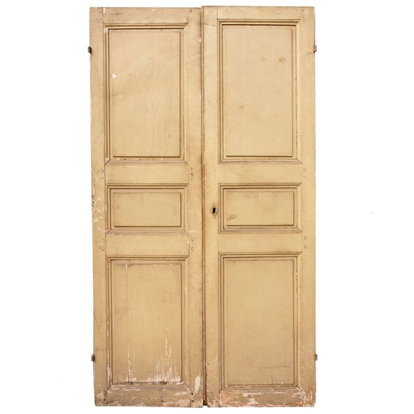 Set of Painted Pine French Cupboard Doors