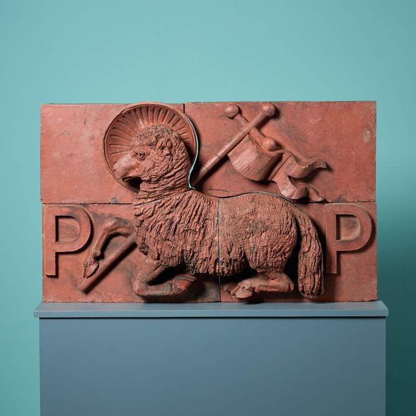 Antique Architectural Terracotta Coat of Arms Panel