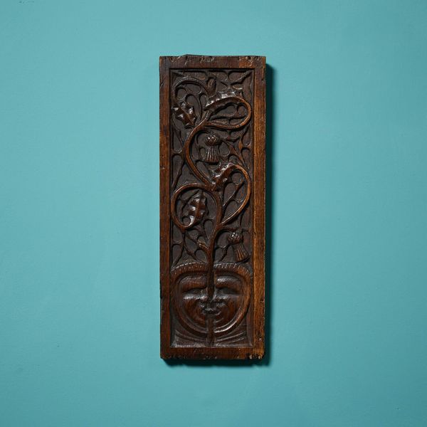 16th Century Scottish Handcarved Oak Wall Panel