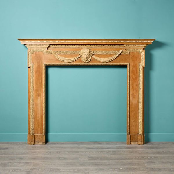 Antique Adam Style Pine & Gesso Fire Surround