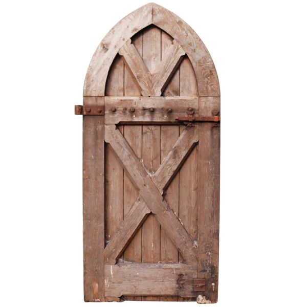 19th Century Antique Arched Pine Door