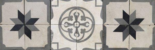 A Reclaimed Patterned Encaustic Tile Panel