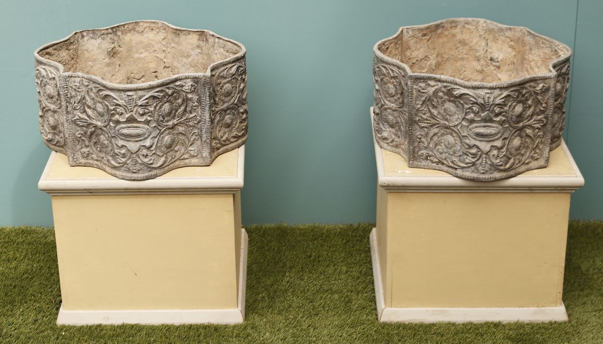 Pair of Antique Lead Garden Planters