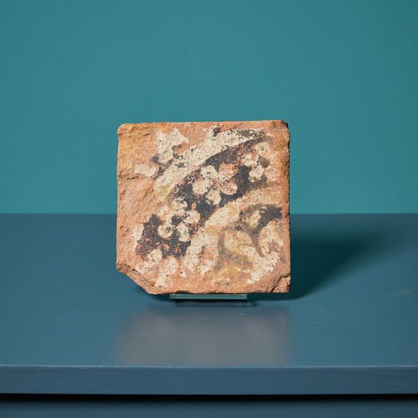 English 14th Century Terracotta Medieval Encaustic Tile