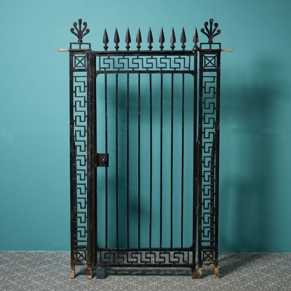 0_36105_-2 Antique Georgian Wrought Iron Pedestrian Gate & Posts