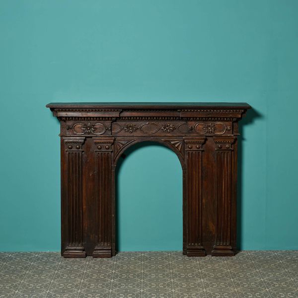 Antique French Walnut & Oak Fire Surround