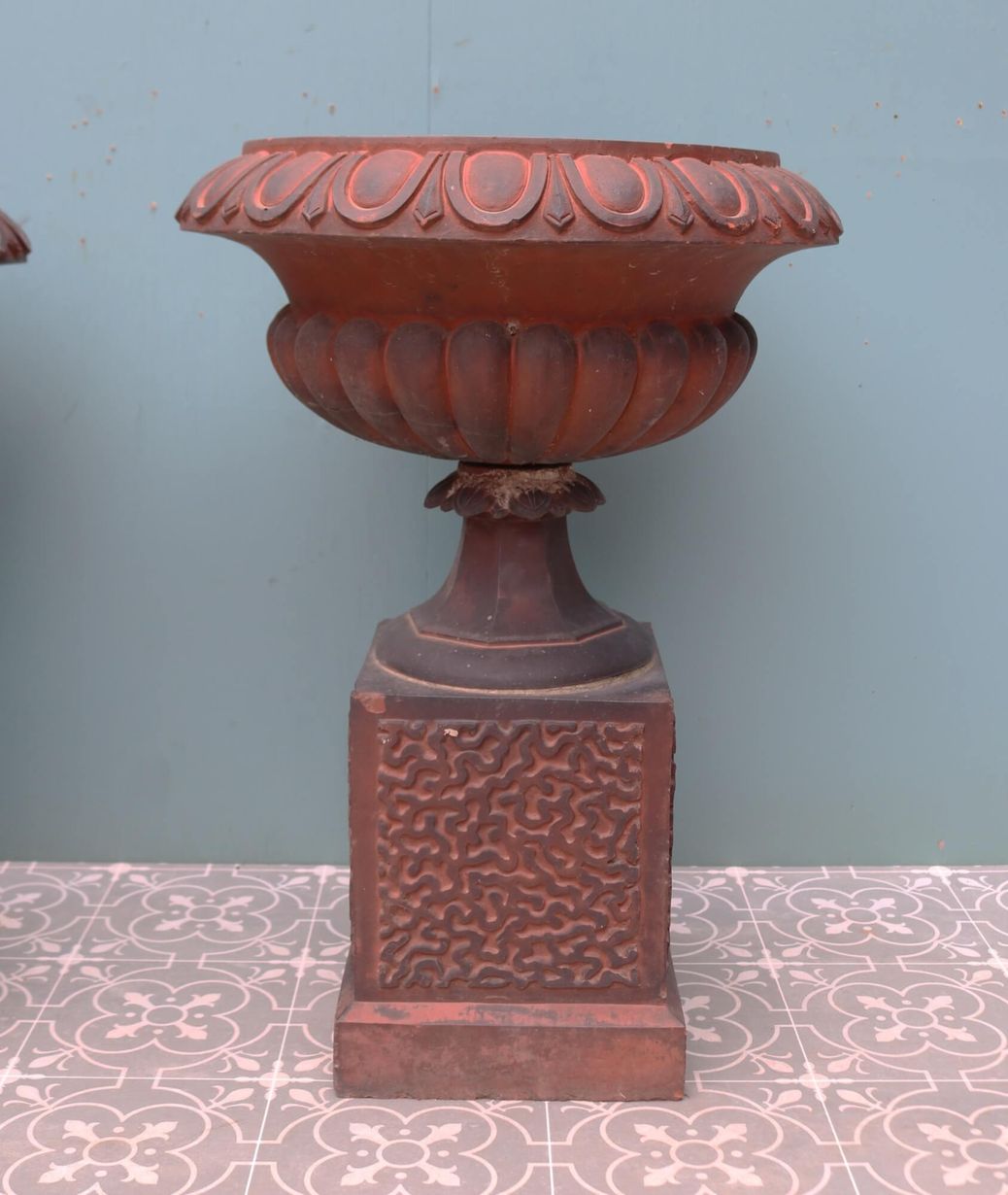 Pair of Victorian Antique Terracotta Urns