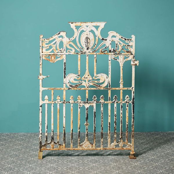 Antique English Art Nouveau Painted Cast Iron Side Gate