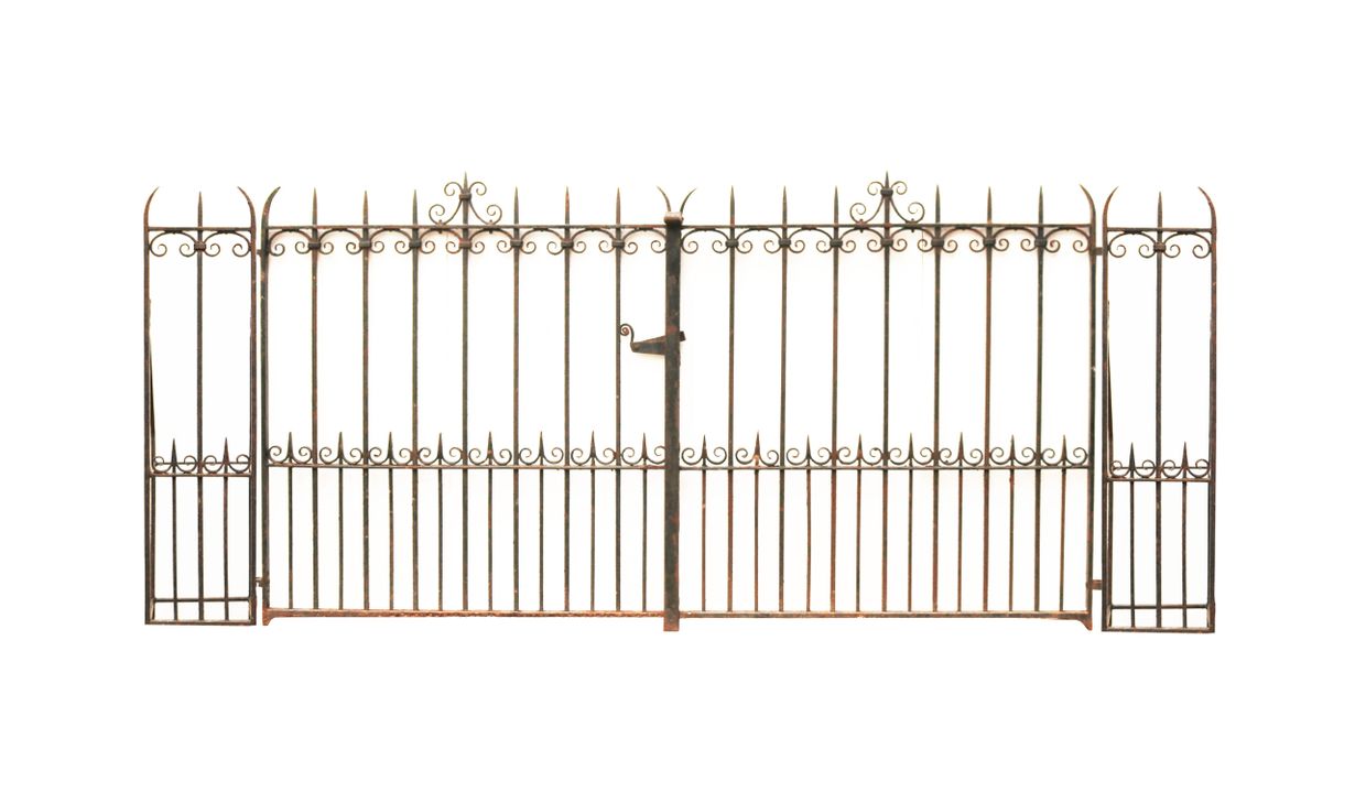 Pair of Wrought Iron Driveway Gates with Posts